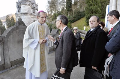 Mgr Nicolas Brouwet, Joseph Sinasac, Jean-Marie Montel, Hugues de Foucauld 