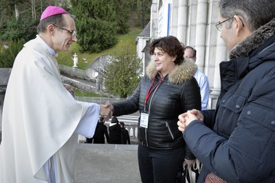 Mgr Nicolas Brouwet et Pascale Maurin