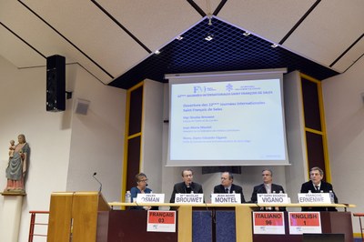 Discours d'ouverture avec Helen Osman, Mgr Nicolas Brouwet, Jean-Marie Montel, Mons. Dario Vigano