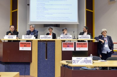 Table ronde "La splendeur de la vérité" animée par Philippine de Saint-Pierre avec José Gabriel Vera, Henri-Jérôme Gagey, Natasa Govekar, Véronique Margron et Grégory Woimbée 