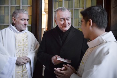 Père André Antoni avec Son Eminence le Cardinal Pietro Parolin