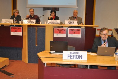 ©Bernard HOURLIER   Table ronde "Vérité et objectivité" animée par Martin Feron avec Joseph Borg, Mariette Darrigrand, Cyril Lemieux et Isabelle de Gaulmyn